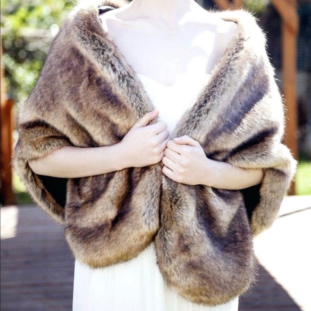 Brown Faux Fur Stole/Wrap